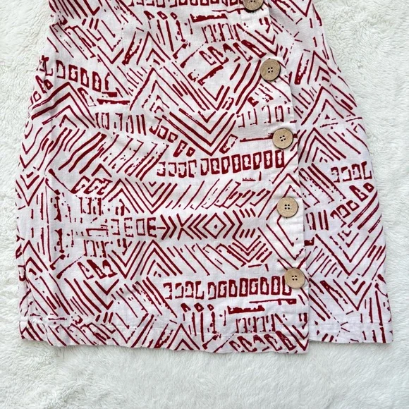 Forever 21 Contemporary Geometric Print Mini Dress Women’s XS Linen Blend Casual - Picture 3 of 9